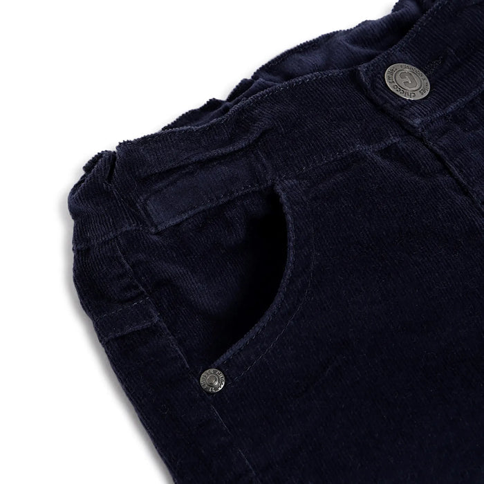 Boys Medium Blue Solid Trousers