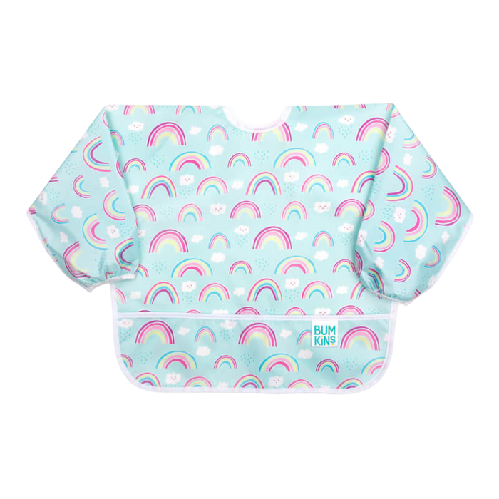 Bumkins Waterproof Sleeved Bib - Rainbows