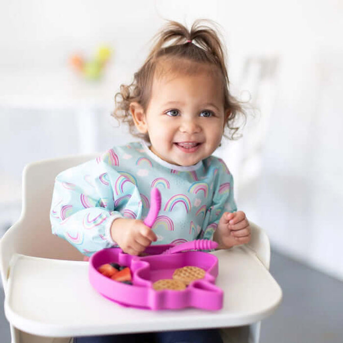 Bumkins Waterproof Sleeved Bib - Rainbows