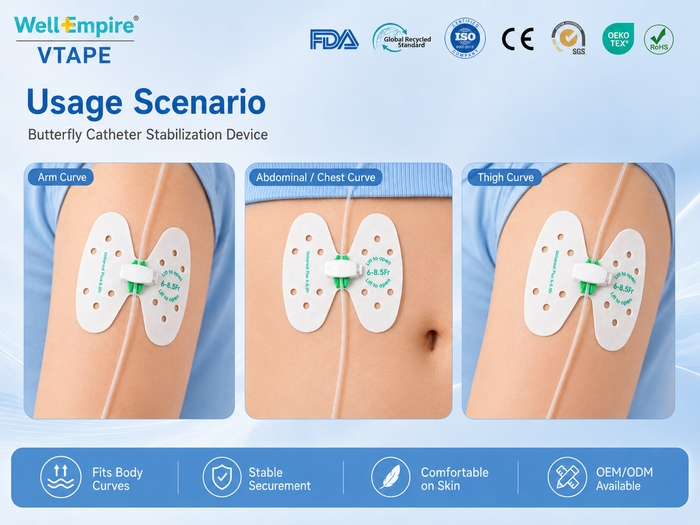 Butterfly Catheter Fixation Patch – Non-Woven Material