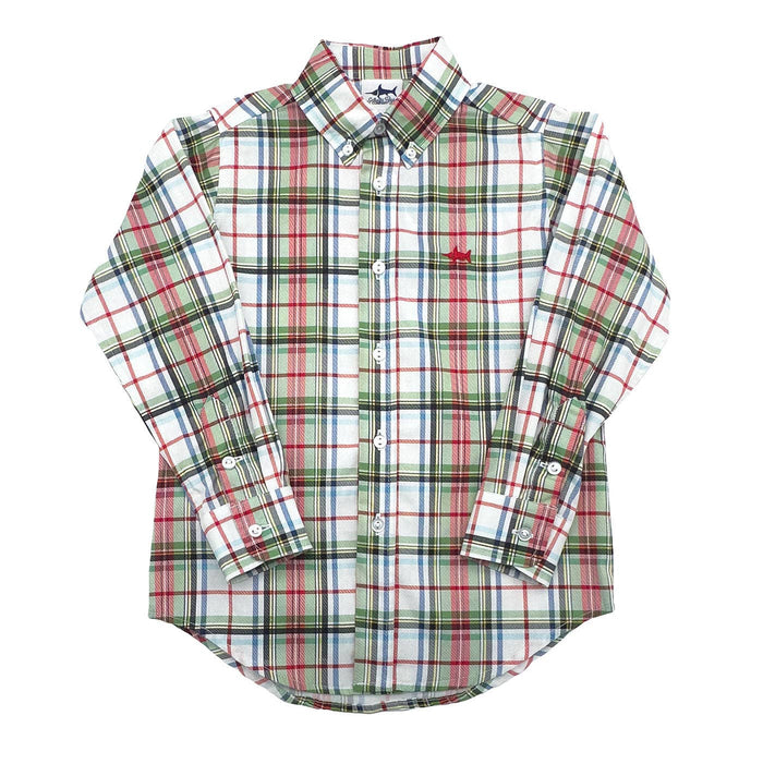 Carter Oxford Creme Plaid Button Up