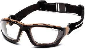 Pyramex Carthage full frame safety glasses with foam padded seal and clear anti-fog lens