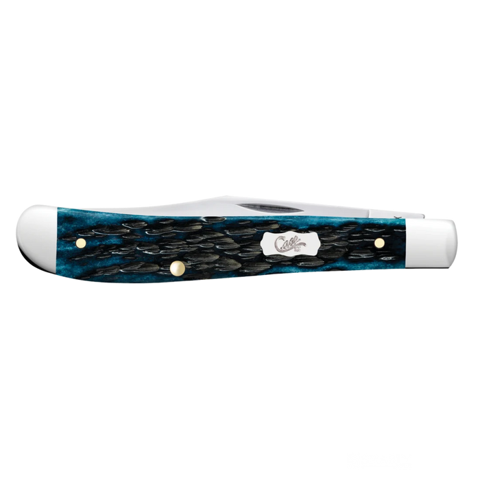 Case Knives | Pocket Worn® Peach Seed Jigged Mediterranean Blue Bone Slimline Trapper | 51865