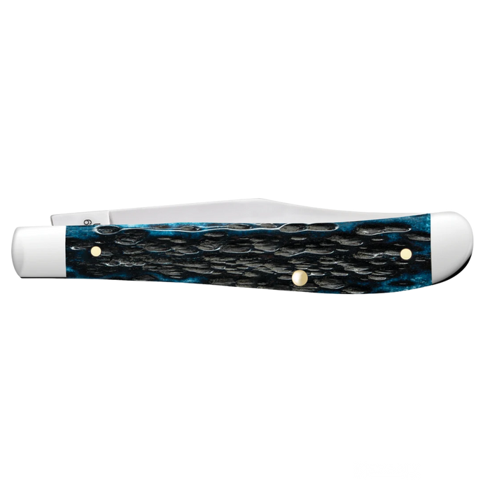 Case Knives | Pocket Worn® Peach Seed Jigged Mediterranean Blue Bone Slimline Trapper | 51865