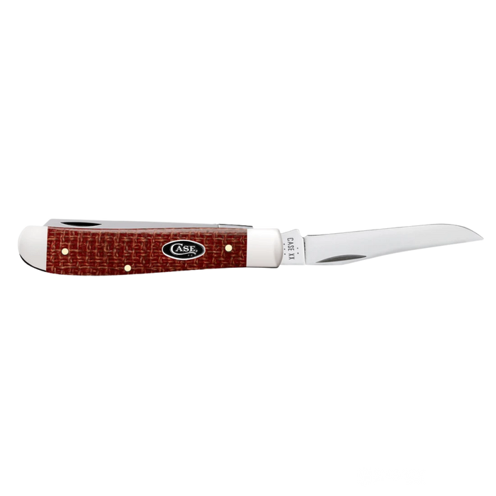 Case Knives | Smooth Dark Red Burlap Micarta® CS Mini Trapper | 12271
