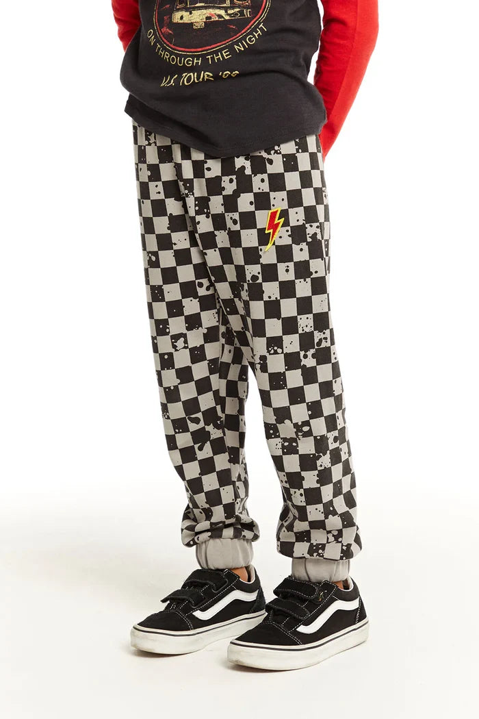 Chaser | Lightning Splatter Checker Joggers