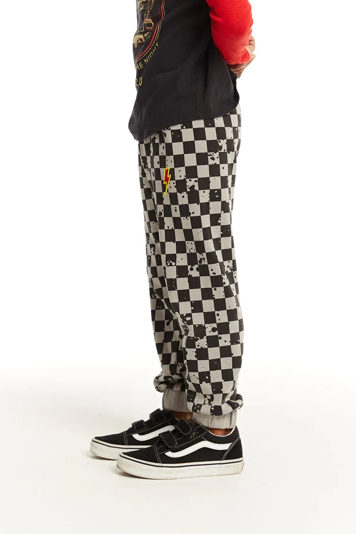 Chaser | Lightning Splatter Checker Joggers