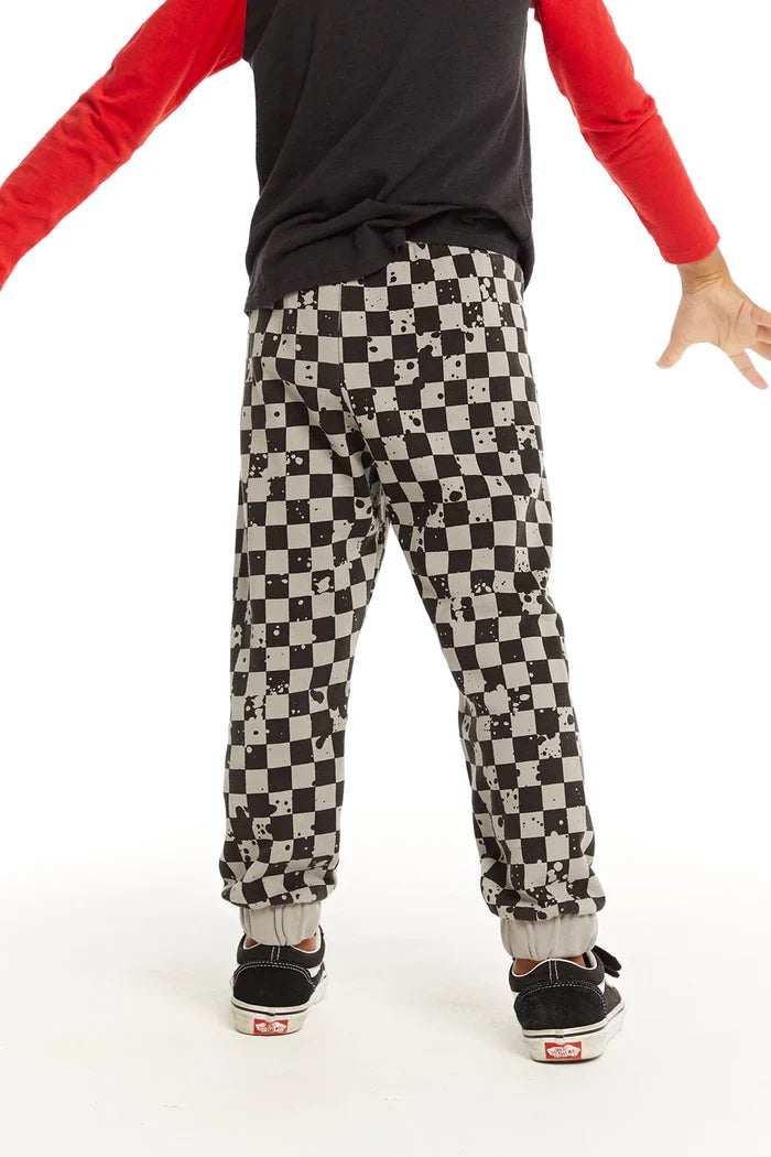 Chaser | Lightning Splatter Checker Joggers