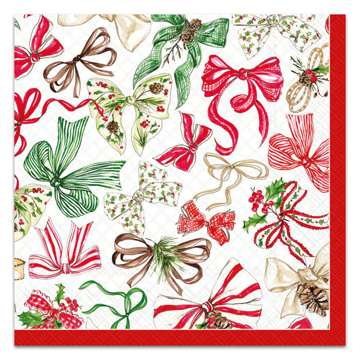 Christmas Bows Paper Luncheon Napkins