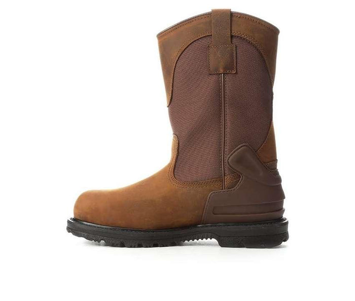 Carhartt Heritage wellington steel toe boot, detail view of the pull-on loops