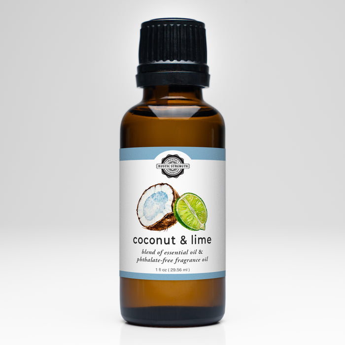Rustic Strength - EO/FO Blend | 1oz Amber Glass Vial | Coconut & Lime