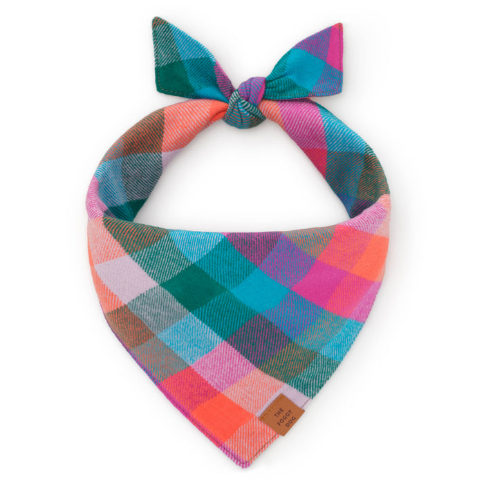 Color Pop Flannel Fall Dog Bandana: Medium