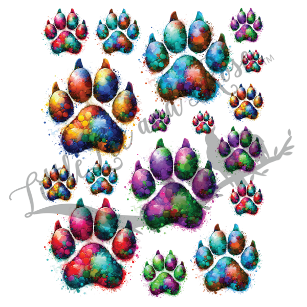 Colored Paws UV-DTF Sheet
