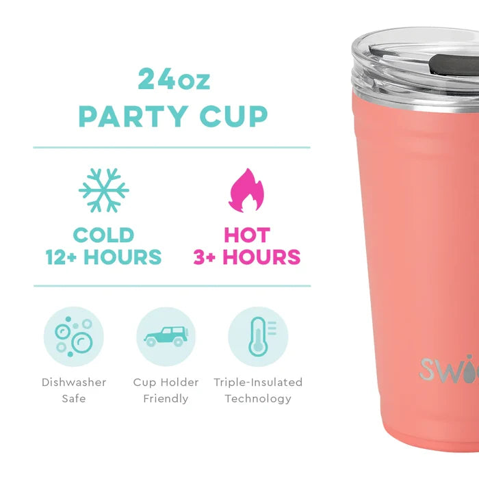 Coral 24oz Insulated Party Cup