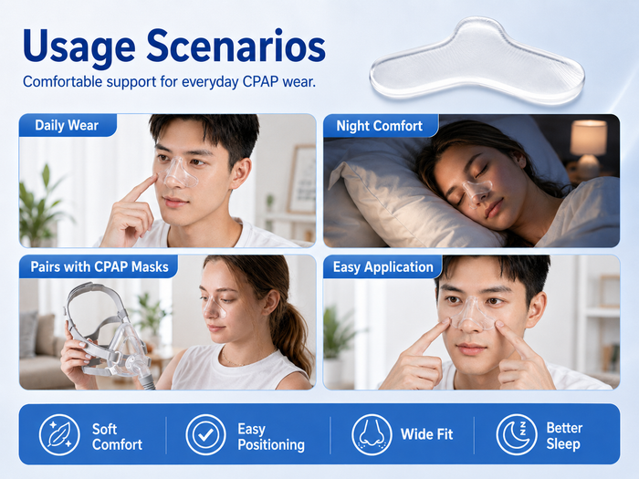 CPAP Mask Nasal Bridge Pad – Adhesive Blended-Fabric Cushion