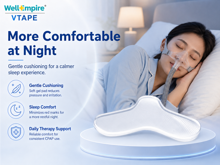 CPAP Mask Nasal Bridge Pad – Adhesive Blended-Fabric Cushion