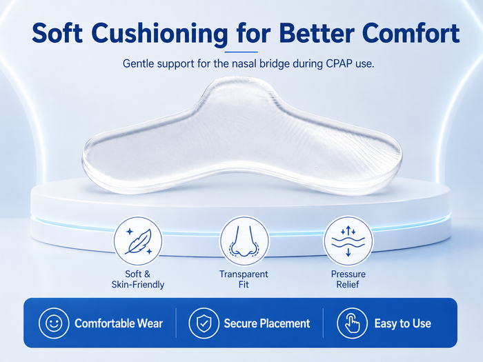 CPAP Mask Nasal Bridge Pad – Adhesive Blended-Fabric Cushion