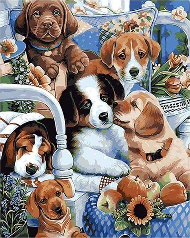 Cute Dogs Paint By Numbers Kit