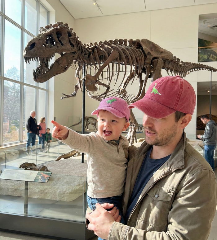 Dinosaur Dad Hat + T-Rex Kids Hat Bundle