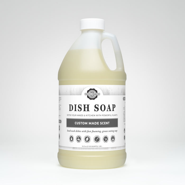 Rustic Strength, Dish Soap,64 oz Plastic,Custom Made Scent