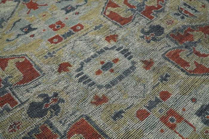 8x10 Hand Knotted Serapi Silver and Rust Traditional Antique Area Rug | TRD2401 - The Rug Decor