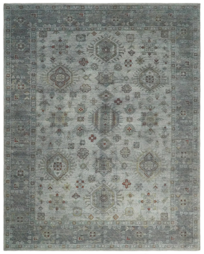 Antique Industrial 8x10 Silver and Gray Traditional Persian Area Rug | TRD2400 - The Rug Decor