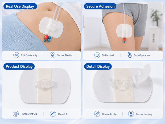 Dual-Lumen Catheter Fixation Patch – Non-Woven Material