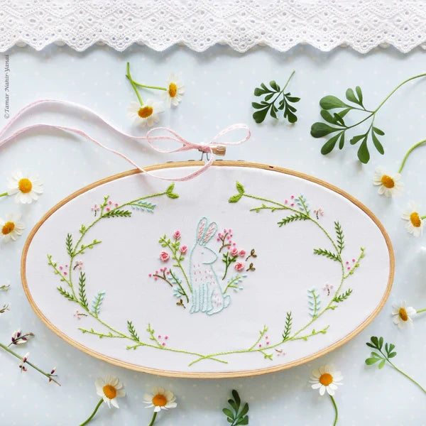 Easter Bunny Oval Embroidery Kit