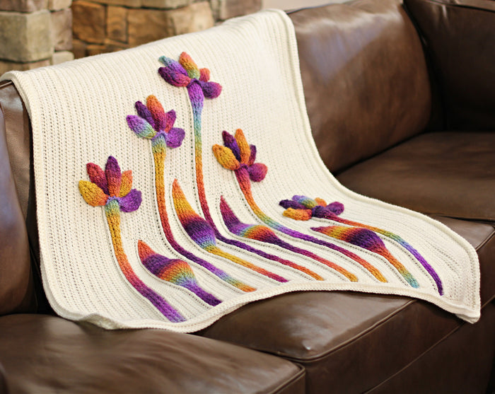 Embossed Flora Throw CAL - PDF Pattern Only