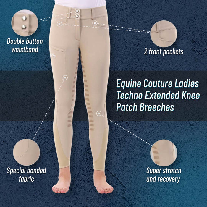 Equine Couture Ladies Techno Extended Knee Patch Breeches