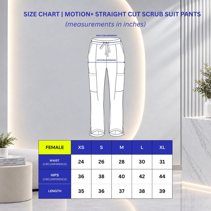 Female Scrubs Pants | Straight Cut with Slit | Kairos Motion+