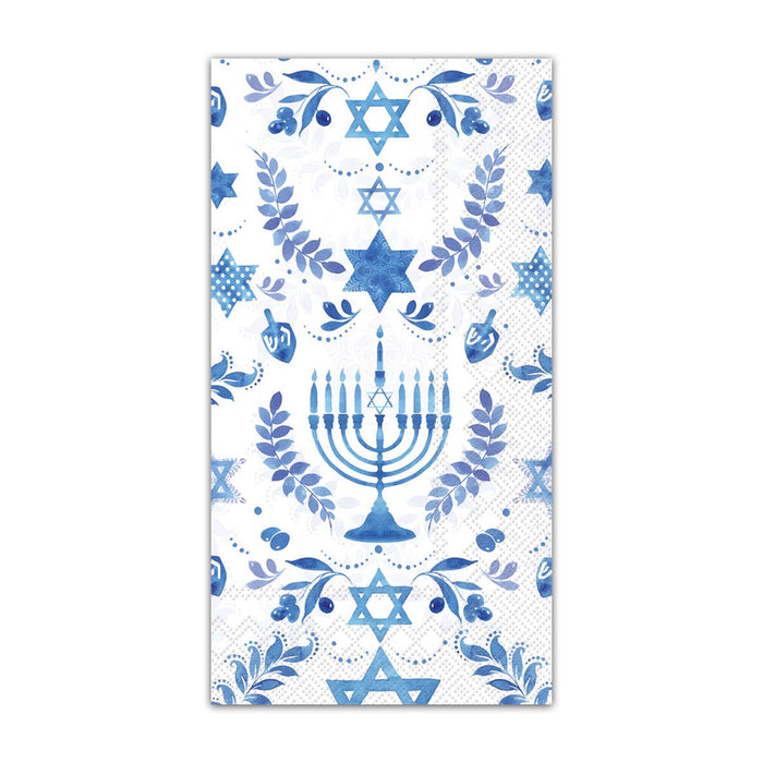 Festive Hanukkah Paper Guest Towels - Buffet Napkins