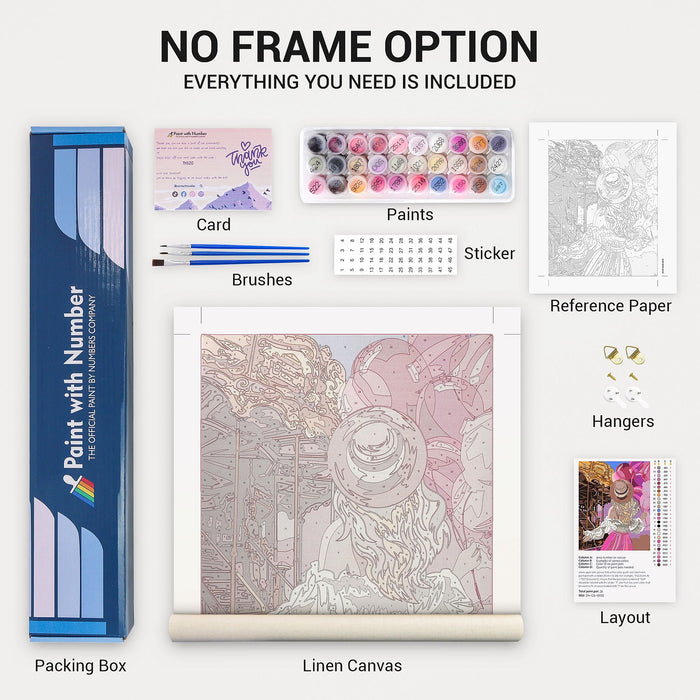 Flowers and Shells Paint By Numbers Kit With No Frame