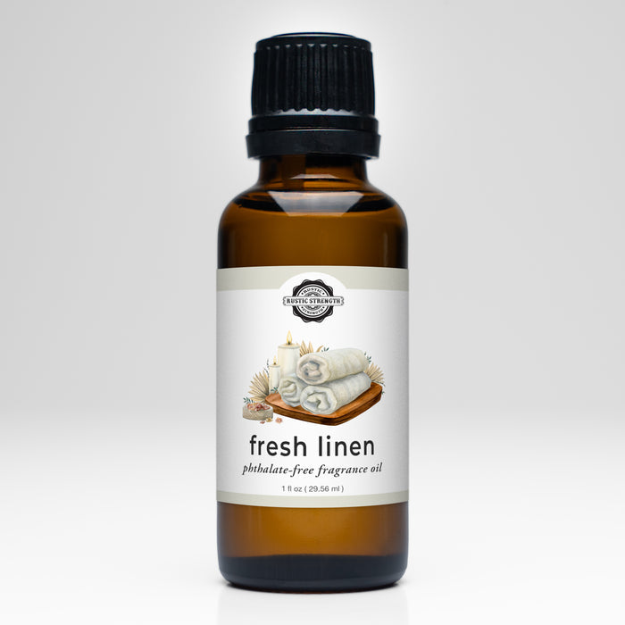 Rustic Strength - Phthalate-Free Fragrance Oil | 1oz Amber Glass Vial | Fresh Linen