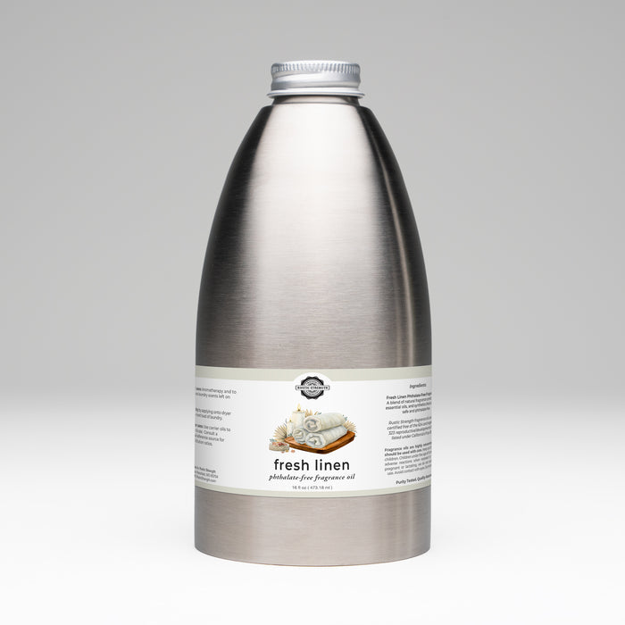 Rustic Strength - Phthalate-Free Fragrance Oil | 16oz Stainless Steel Bottle | Fresh Linen