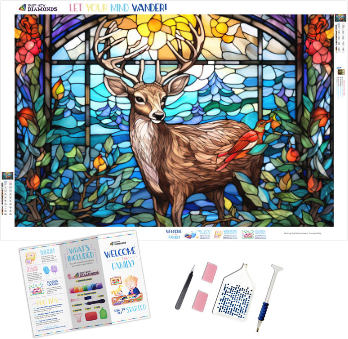 Frosty Wildlife Stained Glass - Ships From US