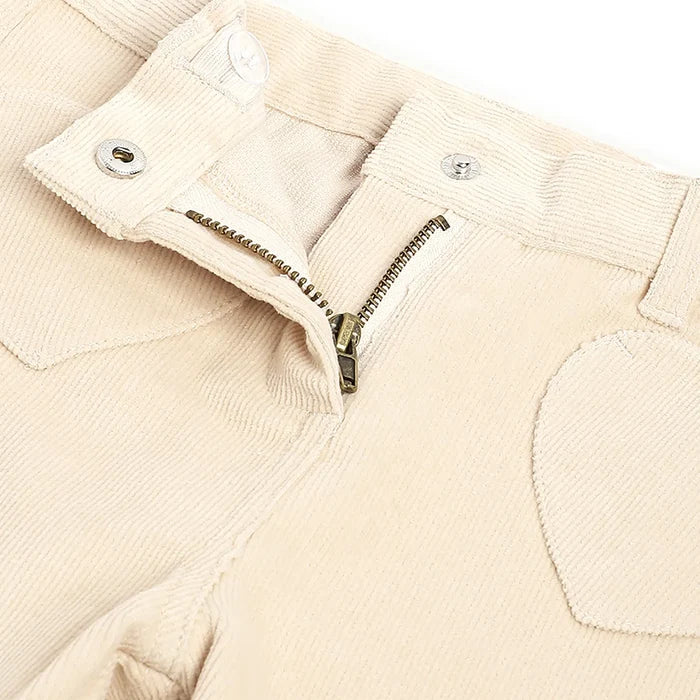 Girls Beige Embellished Trousers