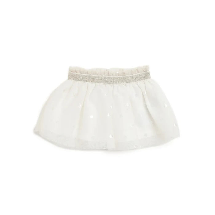 Girls Beige Printed Skirt