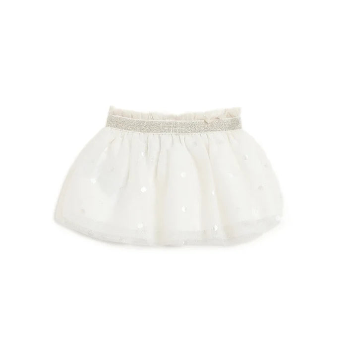Girls Beige Printed Skirt