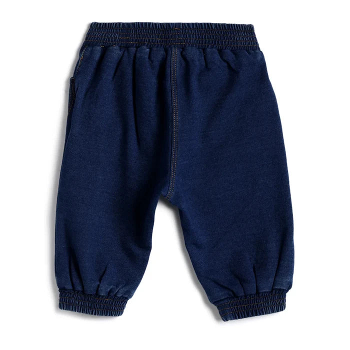 Girls Dark Blue Solid Joggers