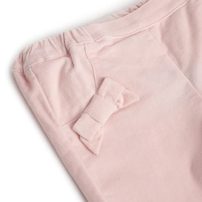 Girls Light Pink Self Design Trousers
