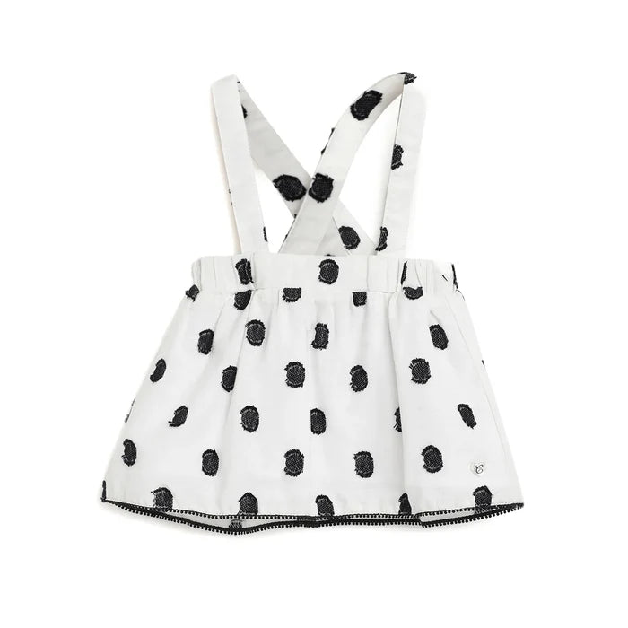 Girls White Printed Flared Skirt