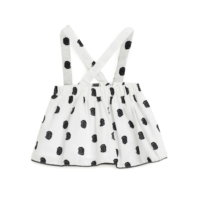 Girls White Printed Flared Skirt