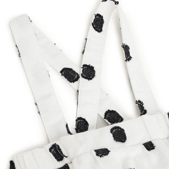 Girls White Printed Flared Skirt