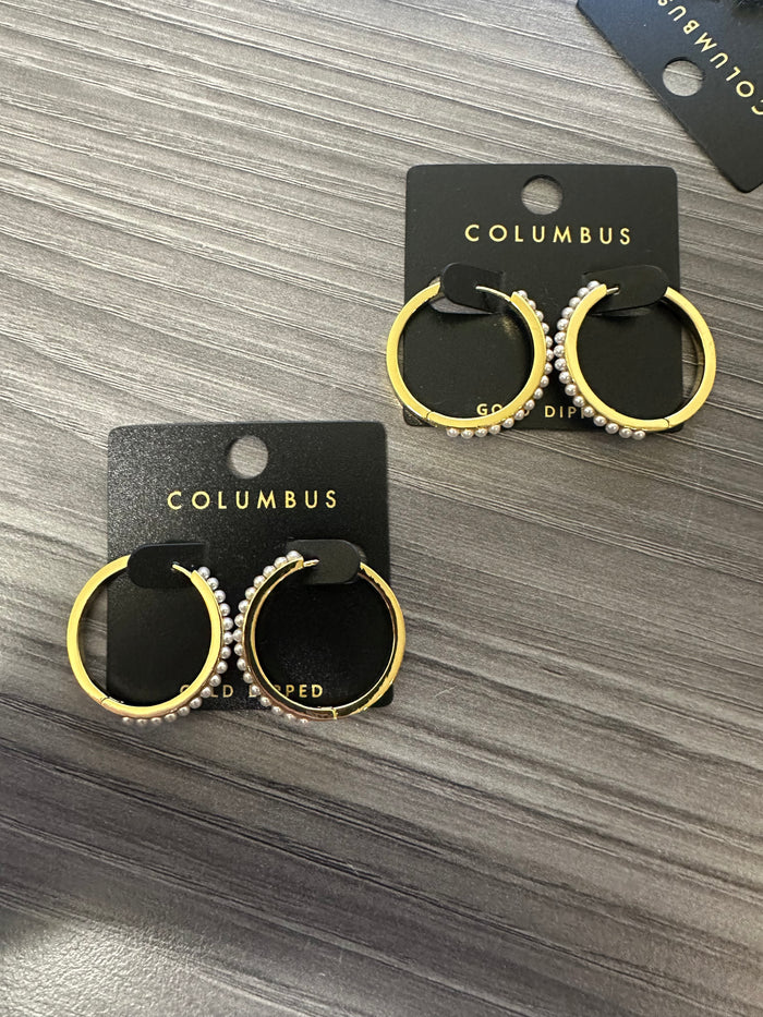 *Gold Dipped Pearl Hoops