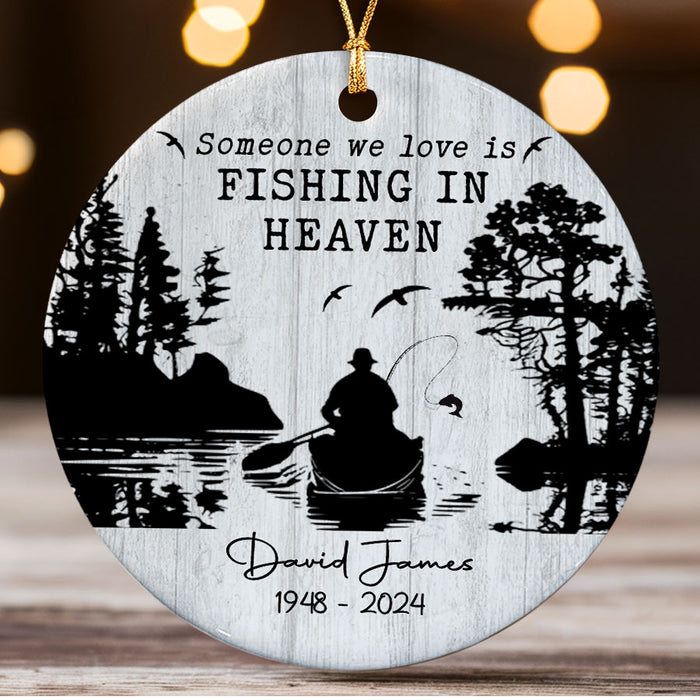 Fishing in Heaven Christmas Ornament | Dad Memorial Ornament