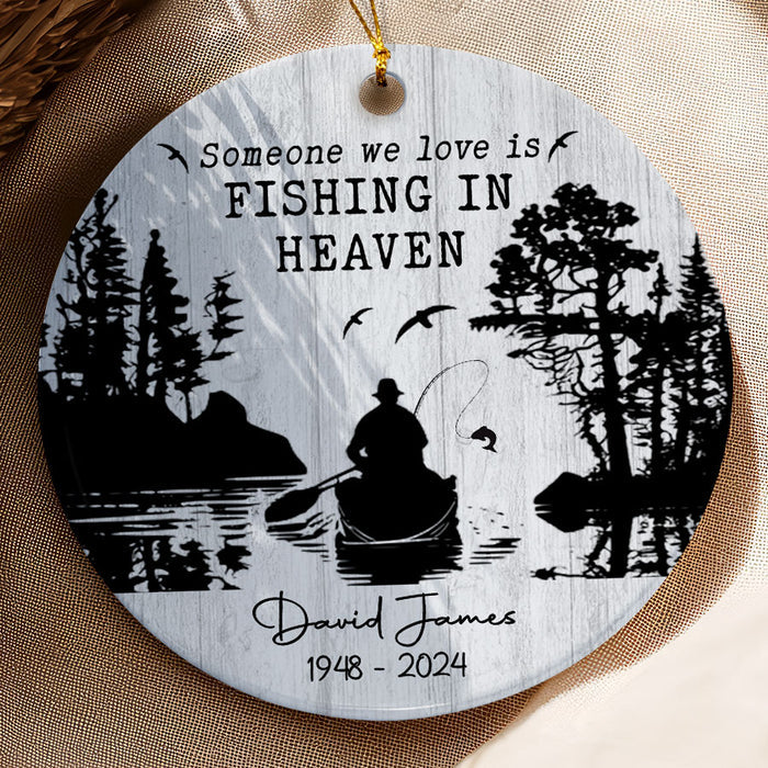 Fishing in Heaven Christmas Ornament | Dad Memorial Ornament