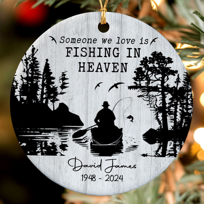 Fishing in Heaven Christmas Ornament | Dad Memorial Ornament