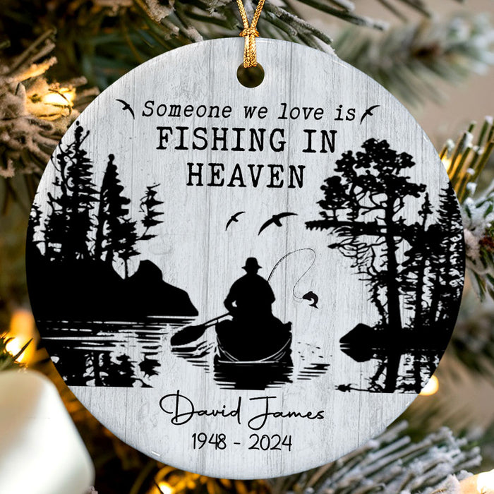 Fishing in Heaven Christmas Ornament | Dad Memorial Ornament