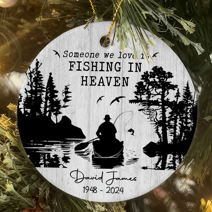 Fishing in Heaven Christmas Ornament | Dad Memorial Ornament